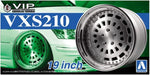 Set de llantas de 19 pulgadas para coches escala 1:24 modelo VIP Modular VXS210 de Aoshima referencia 05247