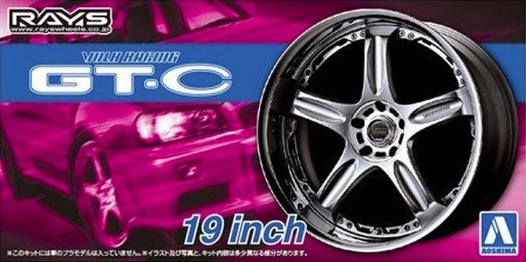 Set de llantas de 19 pulgadas para coches escala 1:24 modelo Volk Racing GT-C de Aoshima referencia 05461