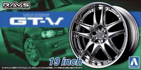 Set de llantas de 19 pulgadas para coches escala 1:24 modelo Volk Racing GT-V de Aoshima referencia 05462
