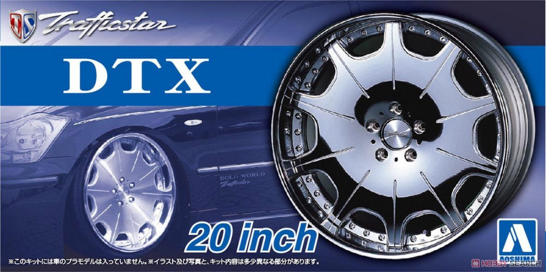 Set de llantas de 20 pulgadas para coches escala 1:24 modelo Trafficstar DTX de Aoshima referencia 05426
