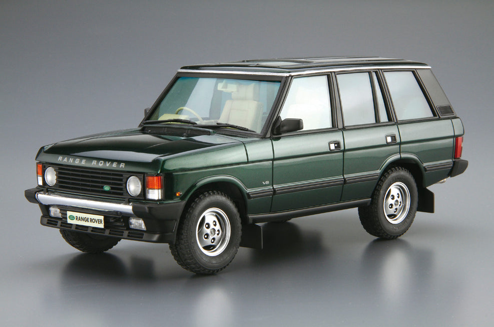 Vista delantera de la maqueta del Range Rover del año 1992 en escala 1:24 de Aoshima referencia 05796