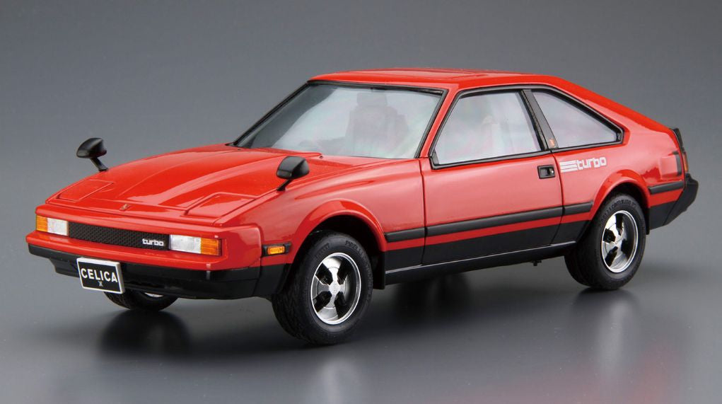 Vista delantera de la maqueta del Toyota Celica XX MA61 del año 1982 en escala 1:24 de Aoshima referencia 05850