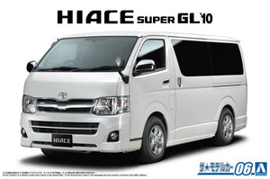 Portada de la caja de la maqueta de la furgoneta Toyata Hiace Super GL del año 2010 en escala 1:24 de Aoshima referencia 20080