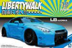 Caja de la portada de la maqueta de la Saga Liberty Walk del Nissan R35 GT-R  en escala 1:24 de Aoshima referencia 20231