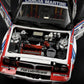 Foto motor de la maqueta del coche de rally Lancia Delta HF Integrale 16v que corrió el rally Safaria de 1991 en escala 1:12 de Italeri referencia 4720 