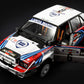 Foto lateral izquierda de la maqueta del coche de rally Lancia Delta HF Integrale 16v que corrió el rally Safaria de 1991 en escala 1:12 de Italeri referencia 4720 