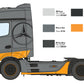Decoración de la maqueta del camión Mercedes Benz Actros MP4 en escala 1:24 de Italeri referencia 3968