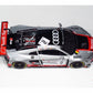 Foto aérea derecha de la maqueta del coche de competición Audi R8 LMS GT3 que compitió en Spa en 2015 en escala 1:24 de Nunu referencia 24004