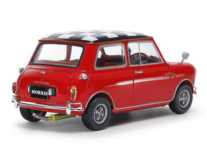 Foto lateral de la maqueta del coche británico Morris Mini Cooper 1275S Mk.I en escala 1:24 de Tamiya referencia 24039