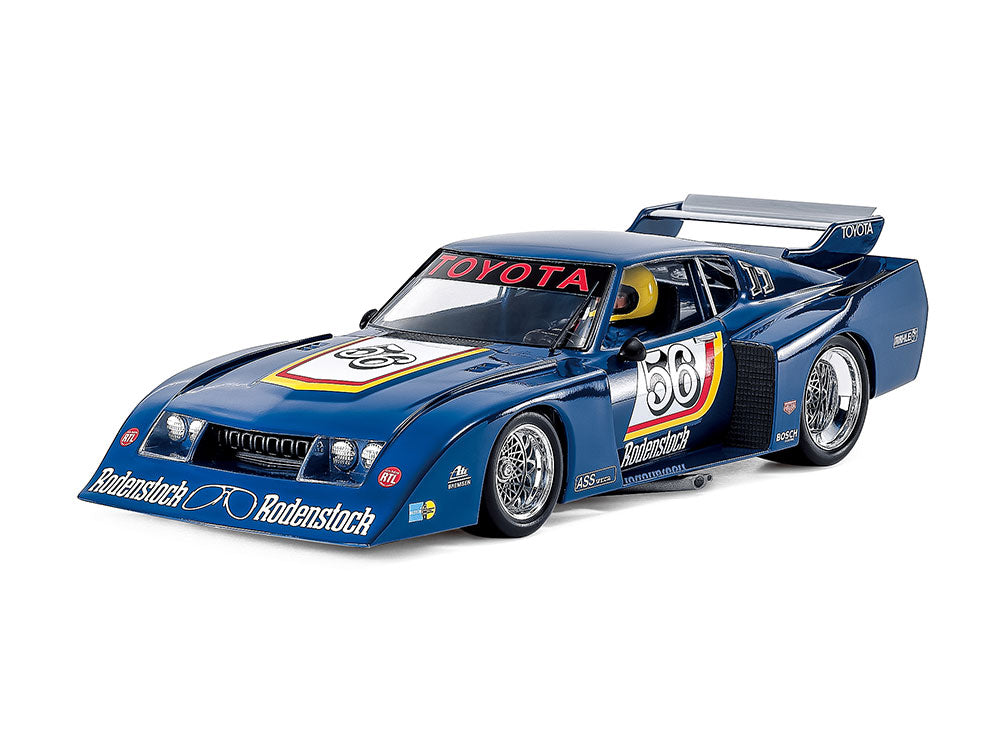 Foto frontal de la maqueta del coche de competición Toyota Celica LB Turbo Gr.5 en escala 1:24 de Tamiya referencia 24377