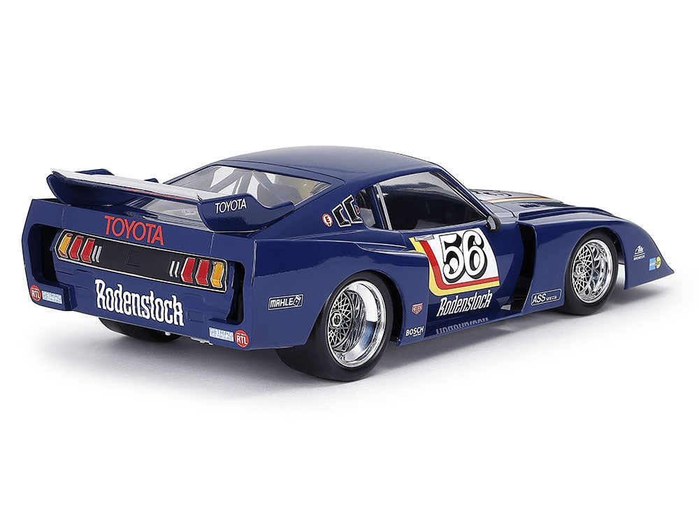 Foto trasera de la maqueta del coche de competición Toyota Celica LB Turbo Gr.5 en escala 1:24 de Tamiya referencia 24377