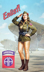 Portada de la caja de la figura de la Pin-Up que se utilizó para alistarse en la 101ª Paracaidista en escala 1:24 de Master Box referencia 24087