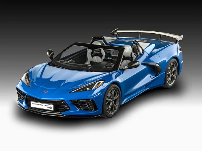 Foto de la maqueta del deportivo cabrio Corvette C8 en escala 1:25 de Revell referencia 07750