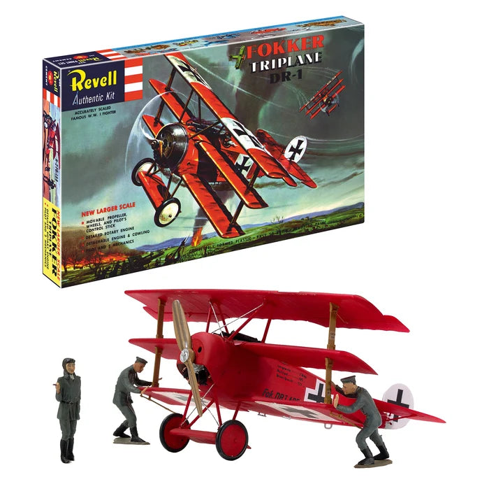 Foto de la maqueta del triplano alemán DR.1 del Barón Rojo en escala 1:28 de Revell edición 75 aniversario referencia 03762