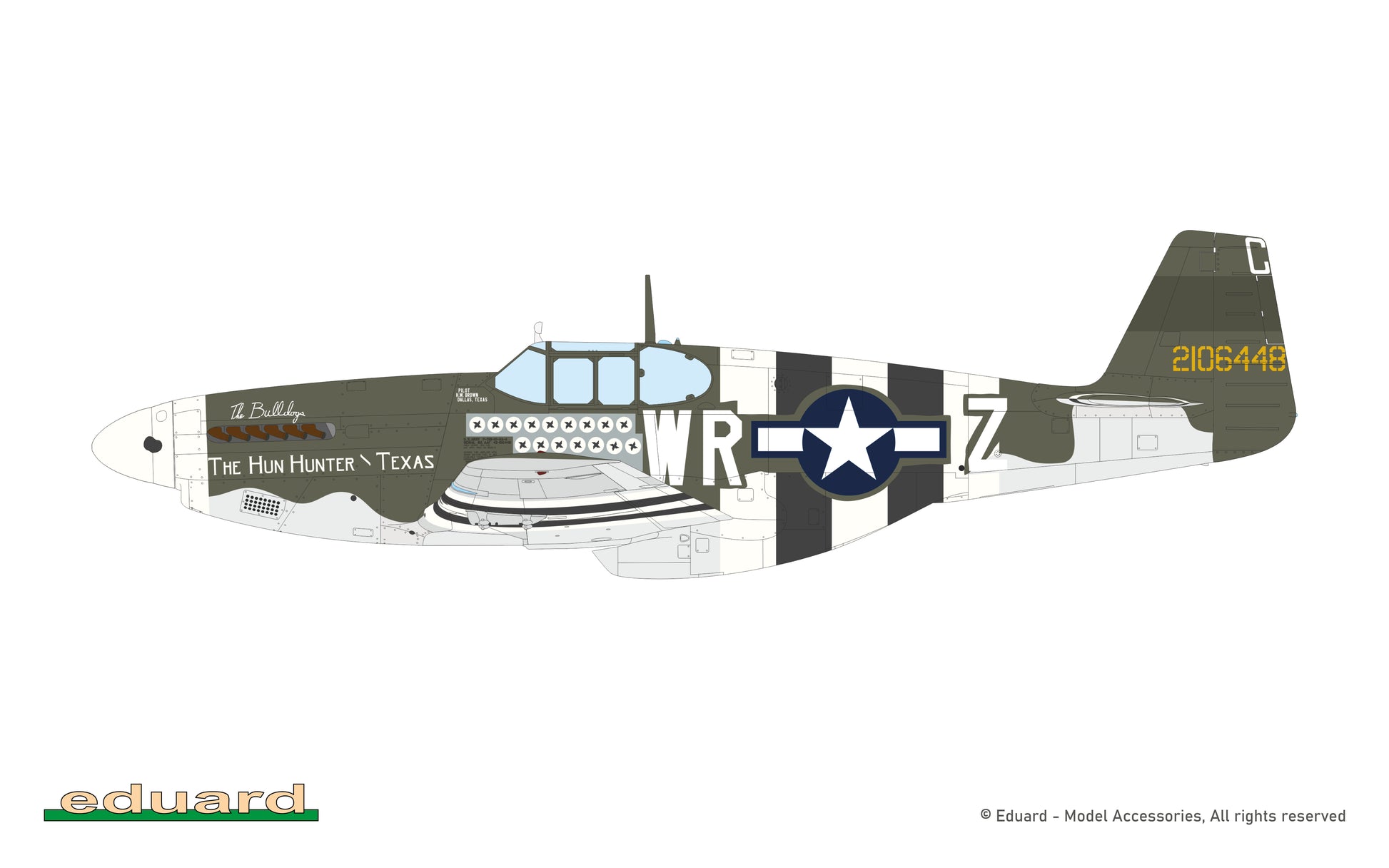 Decoración 2 de la maqueta del caza P-51B Mustang en escala 1:32 edición Royal de Eduard referencia 932011