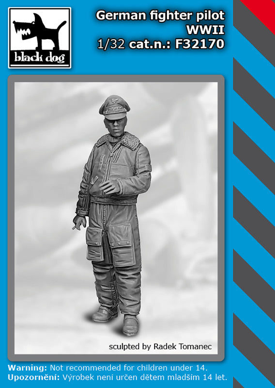 Figura de un piloto alemán durante la Segunda Guerra Mundial en escala 1:32 de Black Dog referencia 32170