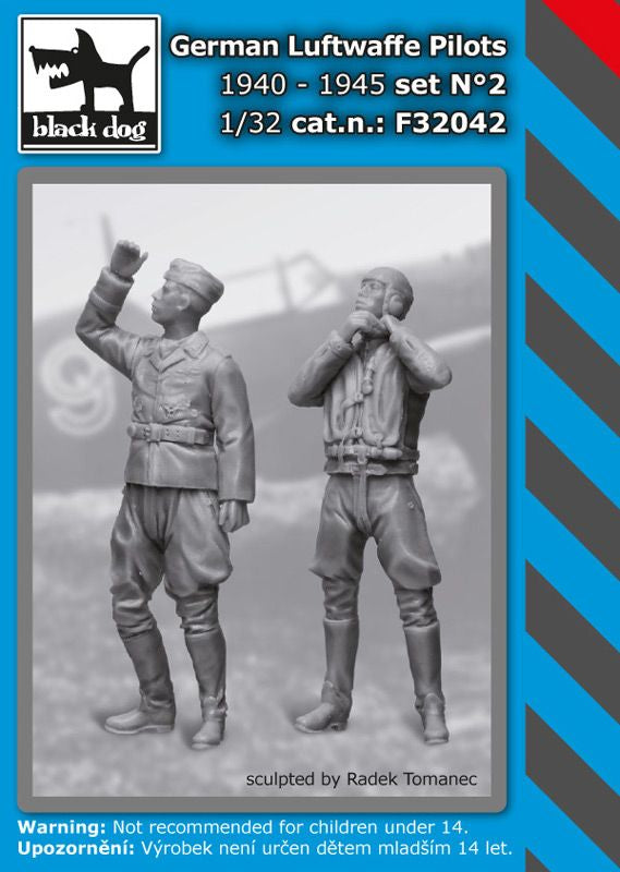 Portada del set de 2 pilotos de la Luftwaffe durante 1940-45 en escala 1:32 de Black Dog referencia 32042