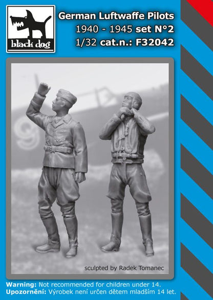 Portada del set de 2 pilotos de la Luftwaffe durante 1940-45 en escala 1:32 de Black Dog referencia 32042