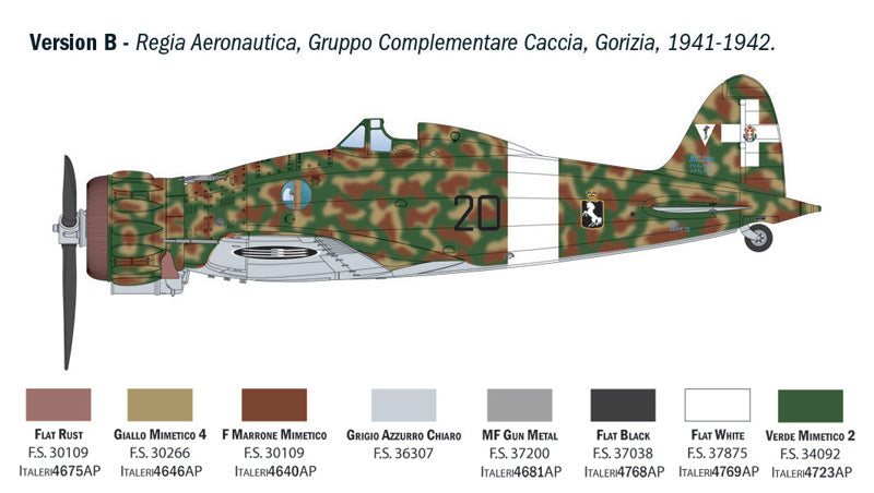 Decoración 5 de la maqueta del caza italiano Macchi MC.200 Saetta en escala 1:32 de Italeri referencia 2516