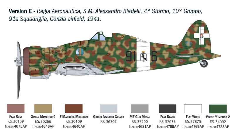 Decoración 2 de la maqueta del caza italiano Macchi MC.200 Saetta en escala 1:32 de Italeri referencia 2516