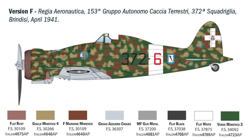 Decoración 1 de la maqueta del caza italiano Macchi MC.200 Saetta en escala 1:32 de Italeri referencia 2516