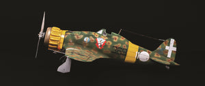 Foto lateral de la maqueta del caza italiano Macchi MC.200 Saetta en escala 1:32 de Italeri referencia 2516
