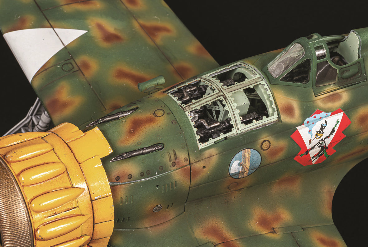 Foto del capó de la maqueta del caza italiano Macchi MC.200 Saetta en escala 1:32 de Italeri referencia 2516