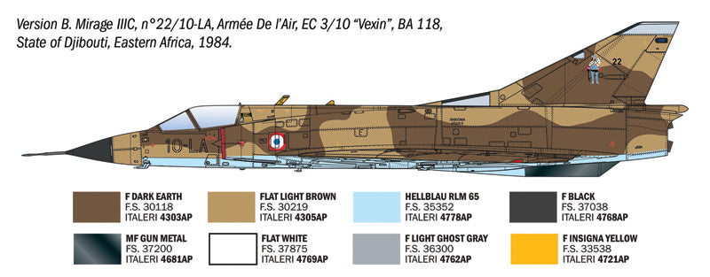 Decoración 2 de la maqueta del caza francés Mirage III en versión C y en escala 1:32 de Italeri referencia 92505