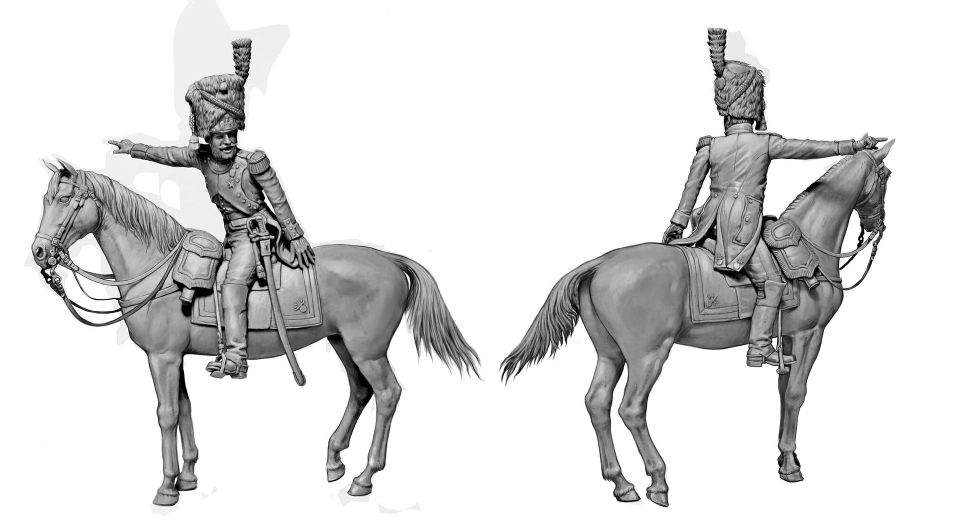 Figura de oficial francés del Regimiento de la Vieja Guardia en escala 1:32 de Master Box referencia 3225