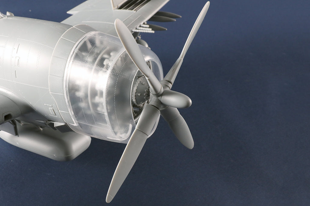 Detalle del motor de la maqueta del caza norteamericano P-47 D Razorback en escala 1:24 de Trumpeter referencia 02427