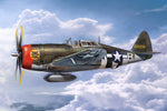 Portada de la caja de la maqueta del caza norteamericano P-47 D Razorback en escala 1:24 de Trumpeter referencia 02427