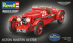 Portada de la caja de la maqueta del clásico Aston Martin Ultser en escala 1:32 de Revell referencia 07751
