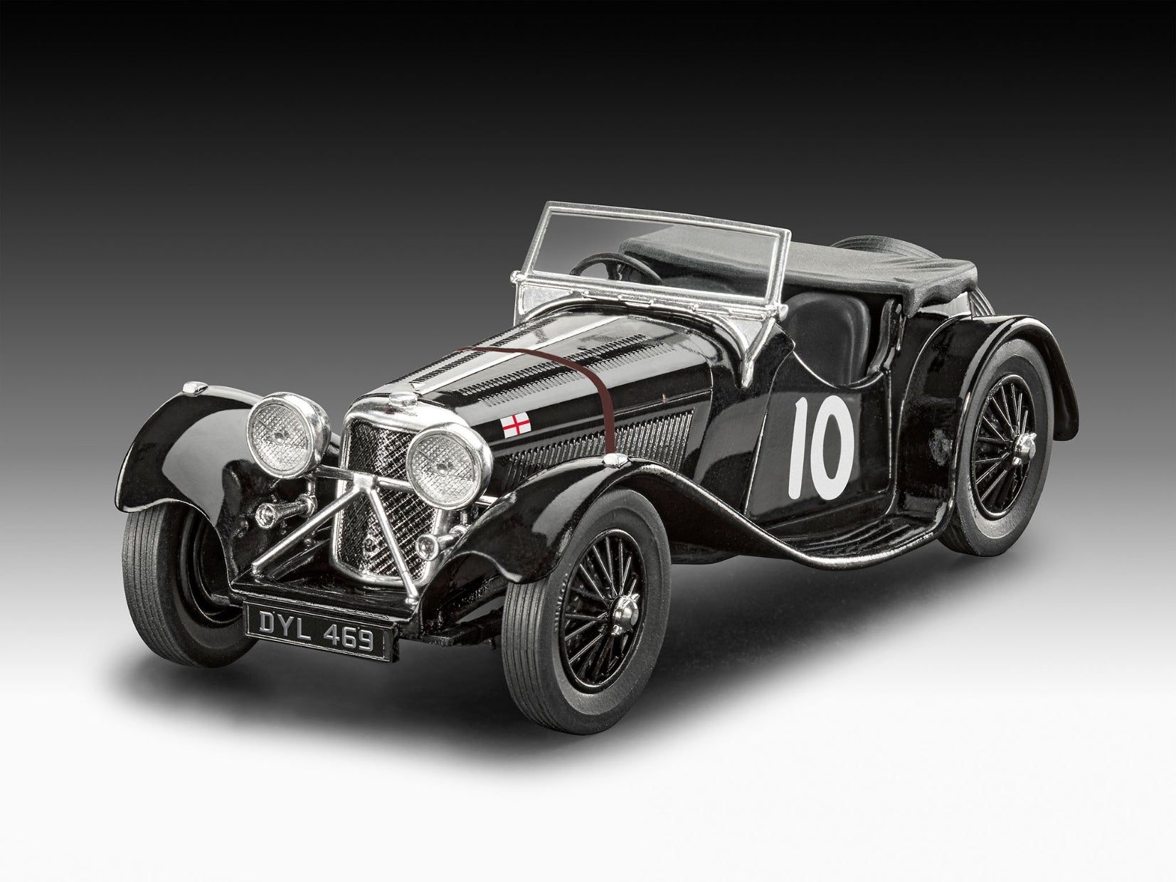 Foto de la maqueta del coche de carreras Jaguar SS.100 en escala 1:32 de Revell referencia 07752