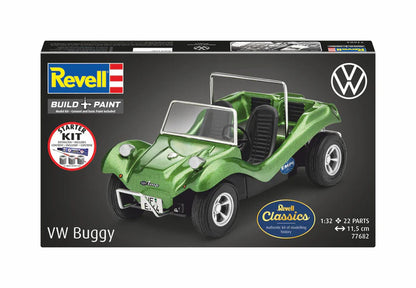 Portada de la caja de la maqueta del buggy de Volkswagen en escala 1:32 de Revell referencia 77682