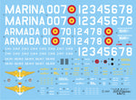 Detalle del set de calcas españolas para el helicóptero AH-1G Cobra en escala 1:32 del fabricante Series Españolas referencia 2532
