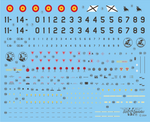 Detalle del set de calcas con insignias españolas para las maquetas del avión Eurofughter en escala 1:32 de Series Españolas referencia 2232