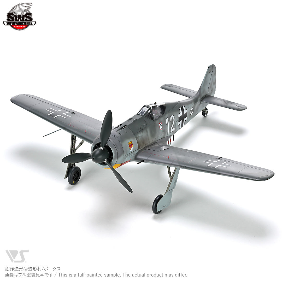 Foto aérea de la maqueta del caza alemán Fw190 en versión A3 en escala 1:32 de Zoukei Mura referencia SWS26