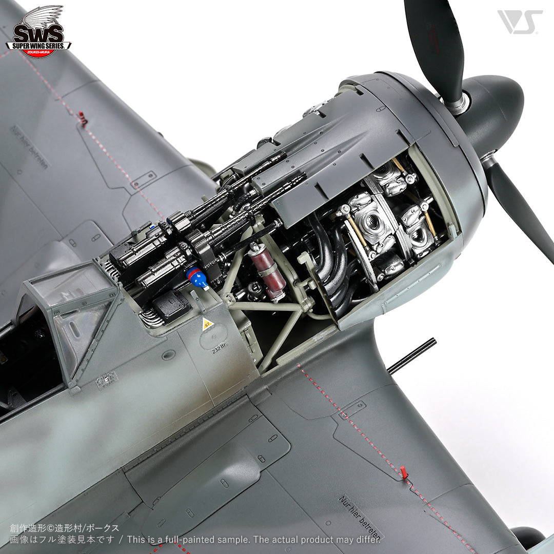 Detalles del motor de la maqueta del caza alemán Fw190 en versión A3 en escala 1:32 de Zoukei Mura referencia SWS26