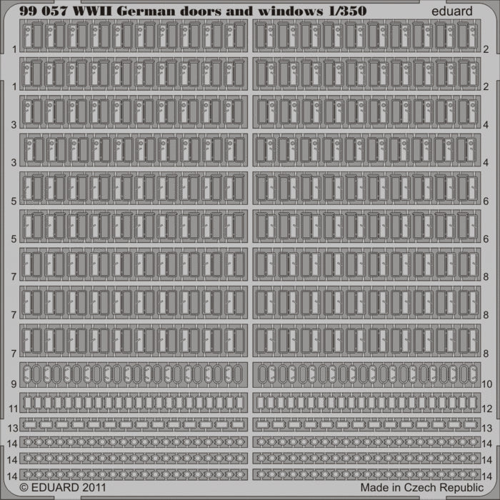 Set de puertas y ventanas para barcos alemanes de la 2ª Guerra Mundial en escala 1:350 de Eduard referencia 99057