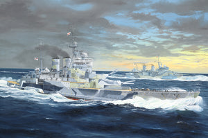 Portada de la caja de la maqueta del crucero de batalla británico HMS Renown en 1942, escala 1:350 de Trumpeter referencia 05376