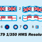 Calcas de la maqueta del acorazado británico HMS Resolution en escala 1:350 de Trumpeter referencia 05379