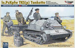 Portada de la caja de la maqueta de la tanqueta ligera alemana TKS con ametralladora MG 15 en escala 1:35 de Mirage Hobby referencia 35115