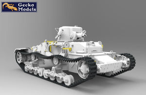 Foto lateral derecha de la maqueta del tanque de infantería británico Mk.I Matilda I en escala 1:35 de Gecko Models referencia 35GM0063
