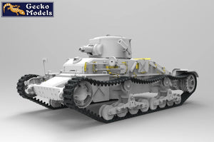 Foto lateral izquierda de la maqueta del tanque de infantería británico Mk.I Matilda I en escala 1:35 de Gecko Models referencia 35GM0063