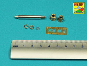 Medidas del set de cañón de metal L24 de 105mm para carros alemanes en escala 1:35 de Aber refrencia 35L315