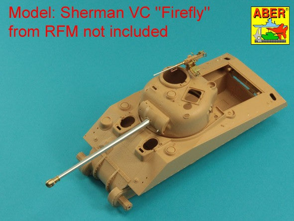 Foto del cañón de metal para tanque británico Sherman Vc Firefly en escala 1:35 de Aber referencia 35L057