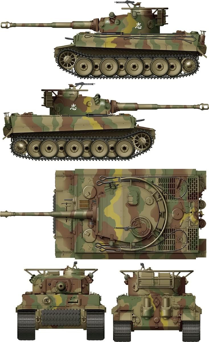Decoraciones de la maqueta del tanque alemán Tiger I usado por los japoneses en escala 1:35 de Border Model referencia BT023