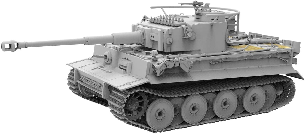 Foto frontal de la maqueta del tanque alemán Tiger I usado por los japoneses en escala 1:35 de Border Model referencia BT023