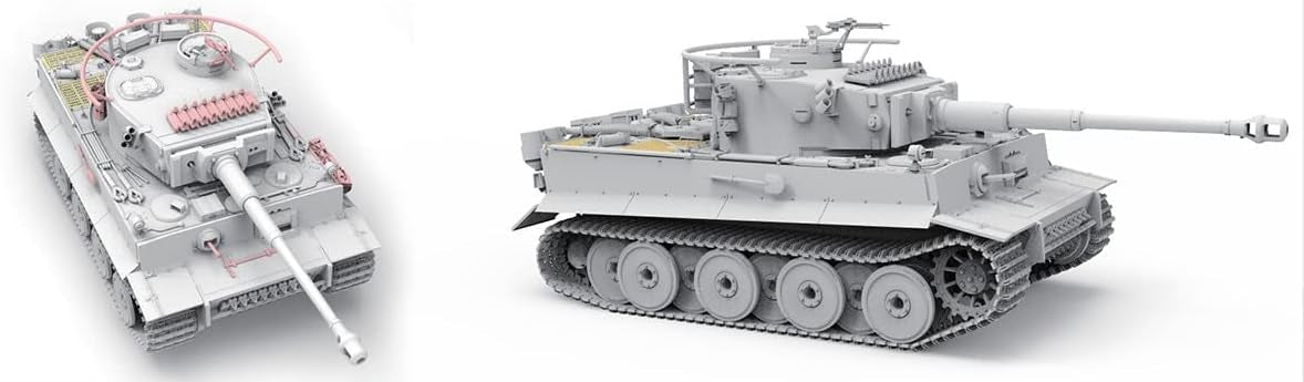 Fotos lateral y  aérea de la maqueta del tanque alemán Tiger I usado por los japoneses en escala 1:35 de Border Model referencia BT023