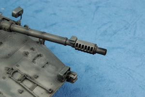 Foto del cañón de la maqueta del vehículo blindado Centauro primera versión en escala 1:35 de Trumpeter referencia 01562